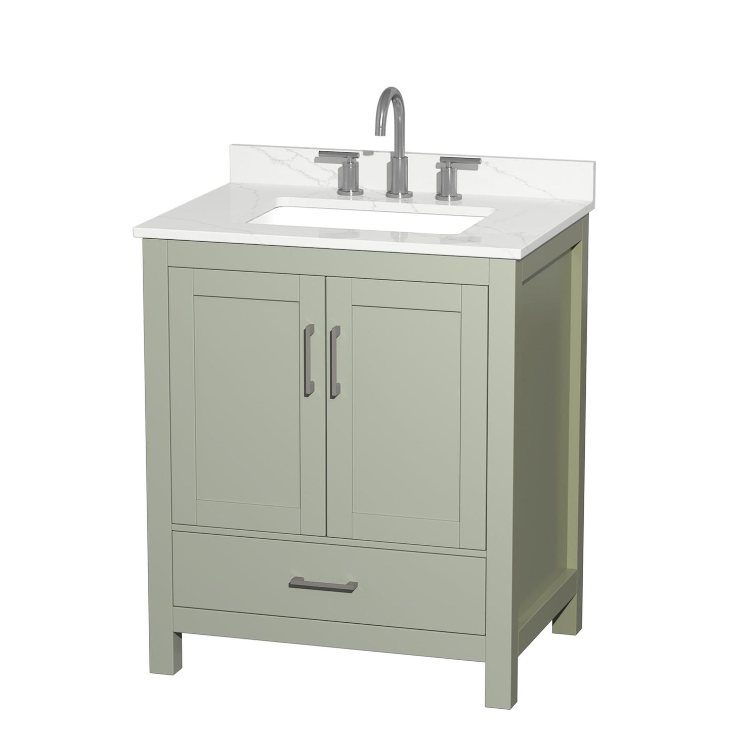 Sheffield Bathroom Vanity with Countertop 30 inch Single Sink 3-hole Faucet Setup