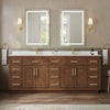 Custom image for Dark Oak with Brushed Gold Trim / Carrara Cultured Marble / No Mirror
