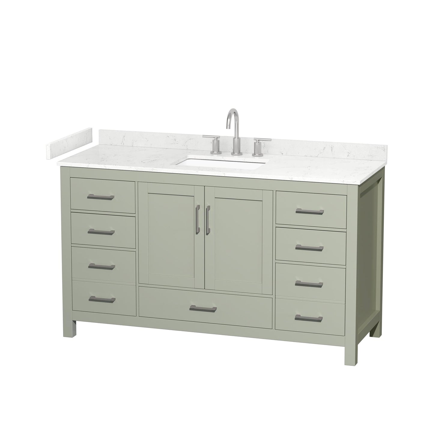 Sheffield Bathroom Vanity with Countertop 60 inch Single Sink 3-hole Faucet Setup