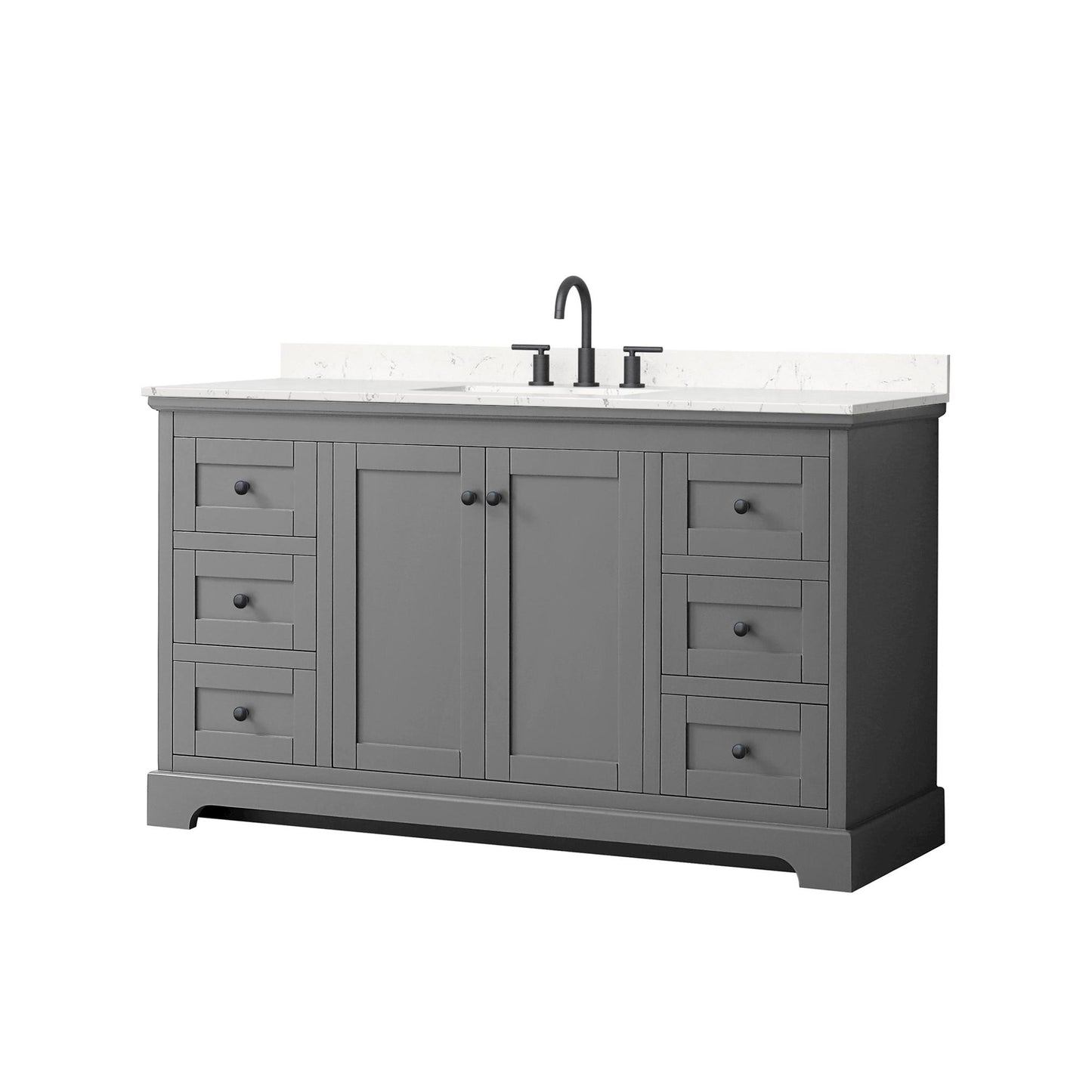 Avery Bathroom Vanity with Countertop 60 inch Single Sink 3-hole Faucet Setup