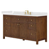 Custom image for Dark Walnut with Brushed Gold Trim / Carrara Cultured Marble / No Mirror