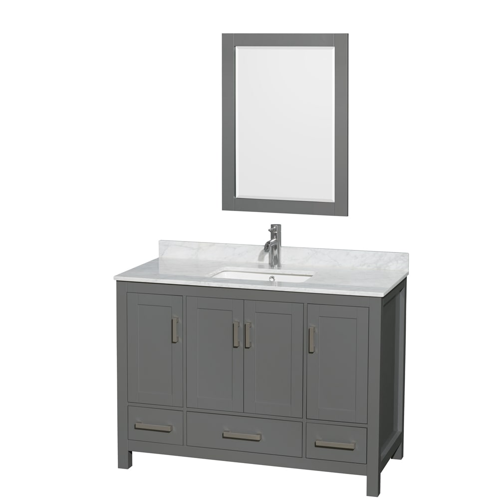 Sheffield Bathroom Vanity with Countertop 48 inch Single Sink Single hole Faucet Setup