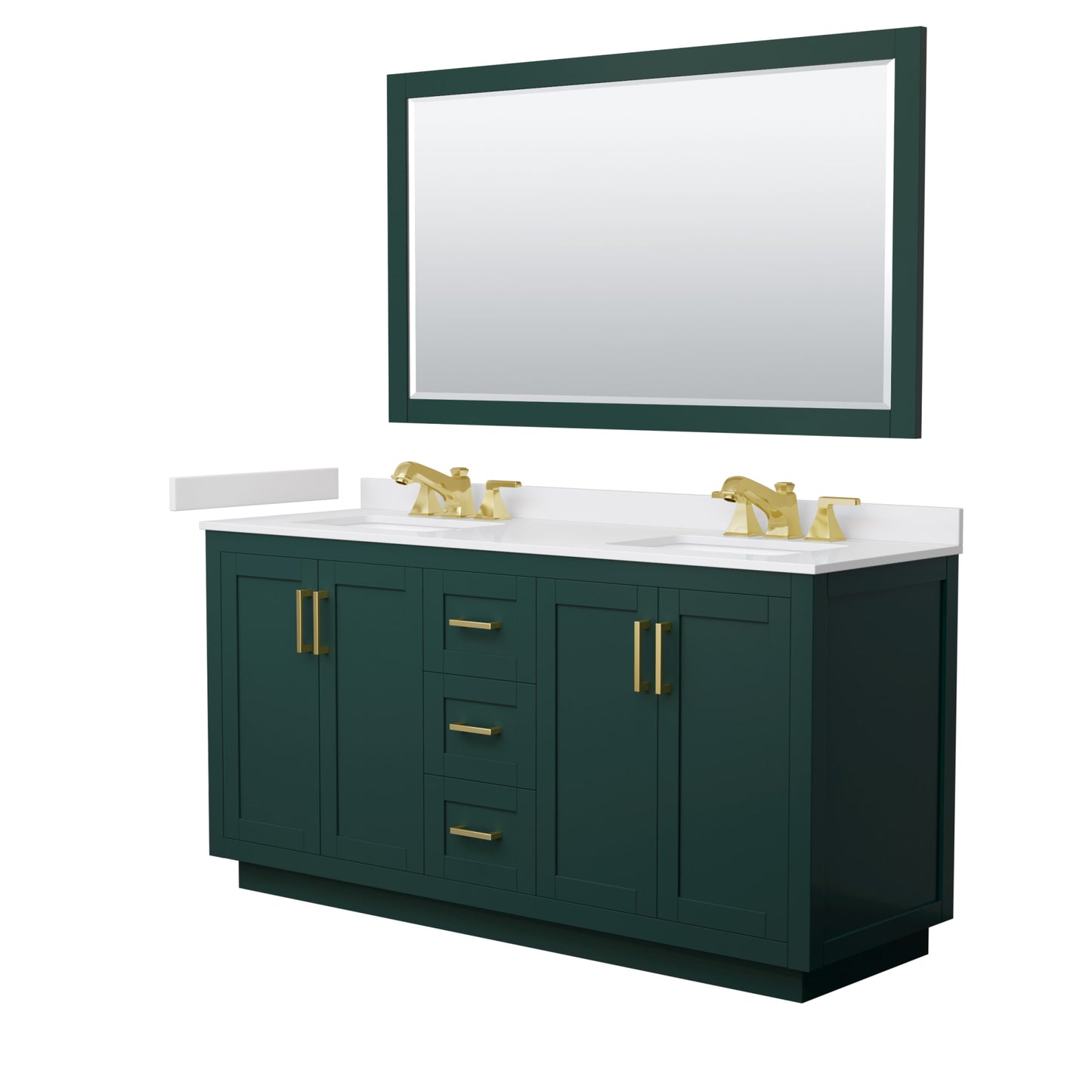 Miranda Bathroom Vanity with Countertop 66 inch Double Sink 3-hole Faucet Setup