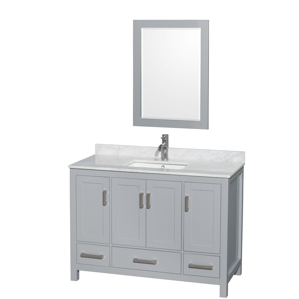 Sheffield Bathroom Vanity with Countertop 48 inch Single Sink Single hole Faucet Setup