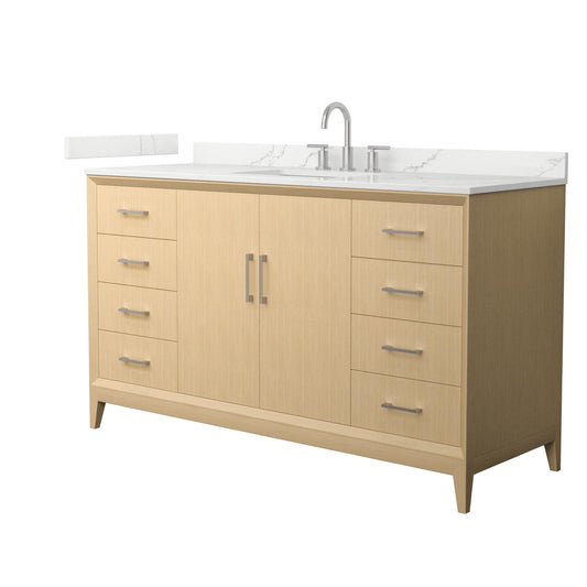 Janna Bathroom Vanity with Countertop 60 inch Single Sink 3-hole Faucet Setup