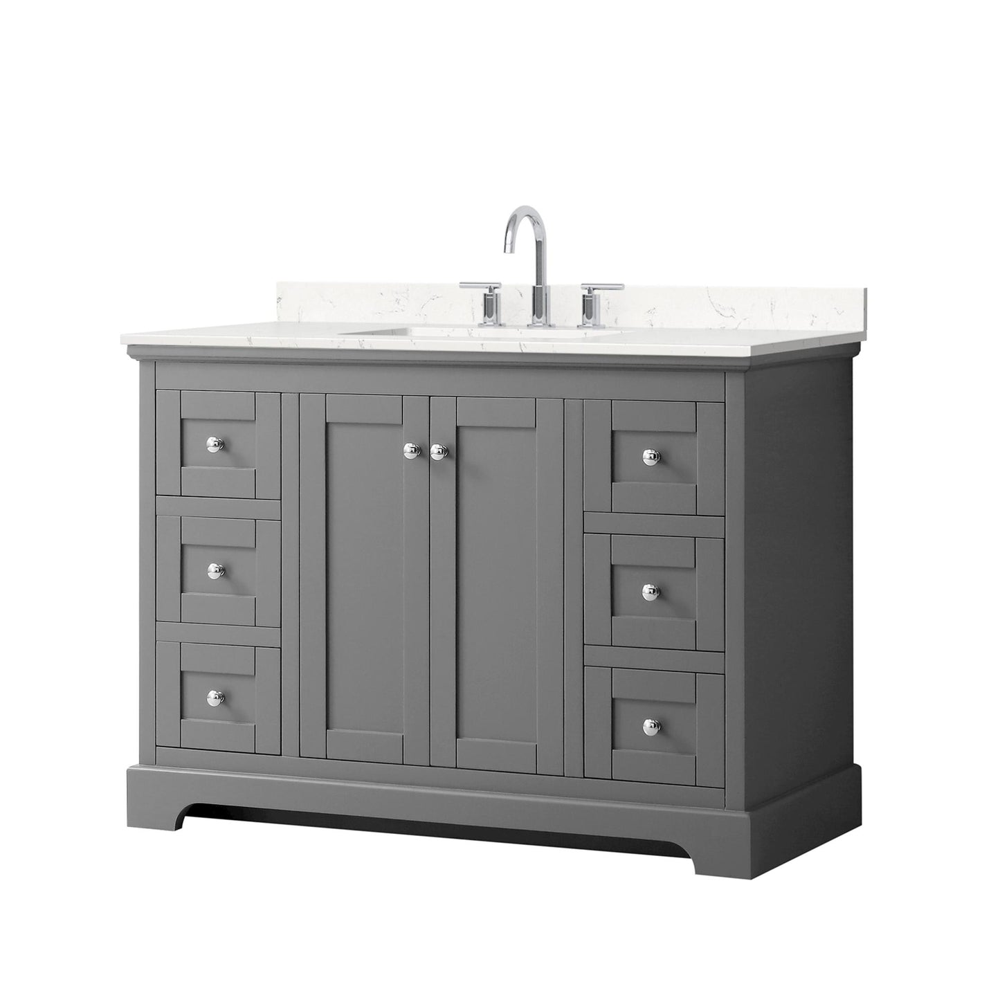 Avery Bathroom Vanity with Countertop 48 inch Single Sink 3-hole Faucet Setup