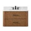 Custom image for Toasted Walnut with Matte Black Trim / White Quartz / No Mirror