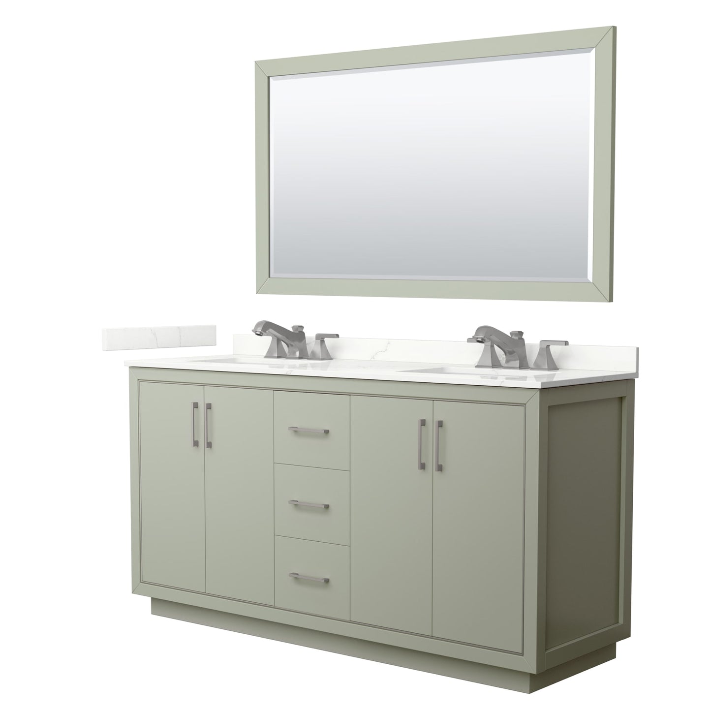 Icon Bathroom Vanity with Countertop 66 inch Double Sink 3-hole Faucet Setup