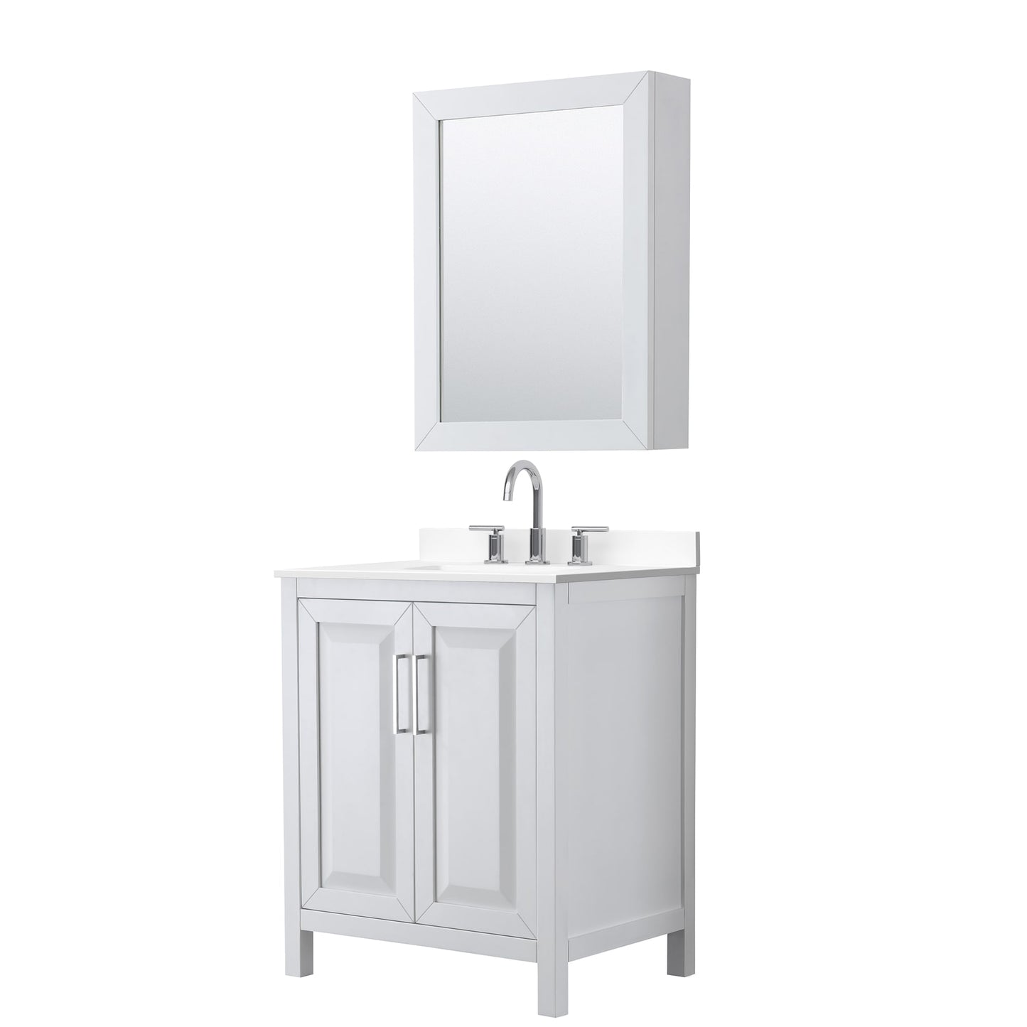 Daria Bathroom Vanity with Countertop 30 inch Single Sink 3-hole Faucet Setup