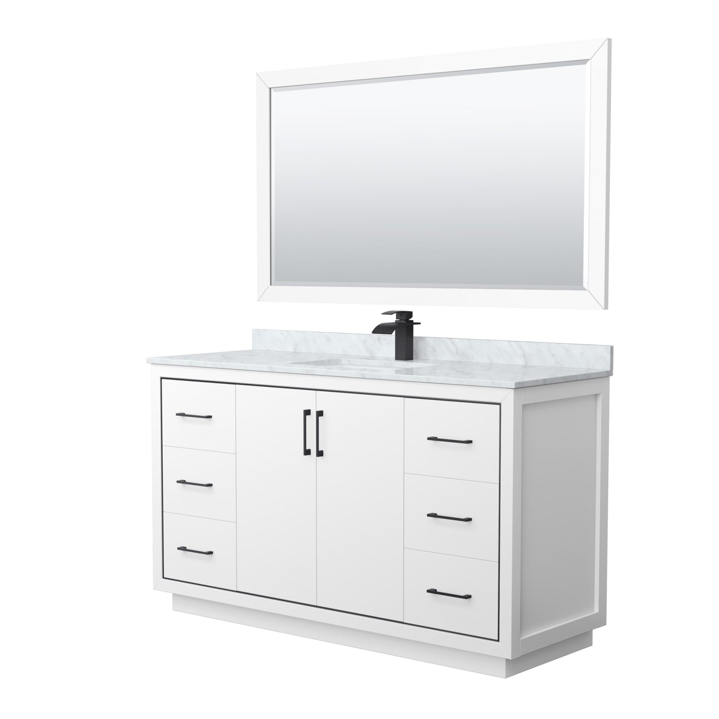 Icon Bathroom Vanity with Countertop 60 inch Single Sink Single hole Faucet Setup