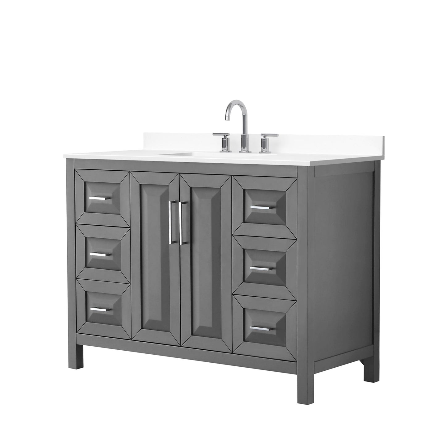 Daria Bathroom Vanity with Countertop 48 inch Single Sink 3-hole Faucet Setup