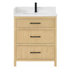 Custom image for Scandinavian Oak with Matte Black Trim / White Quartz / No Mirror