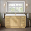 Custom image for Rift Oak with Brushed Gold Trim / Giotto Quartz / No Mirror