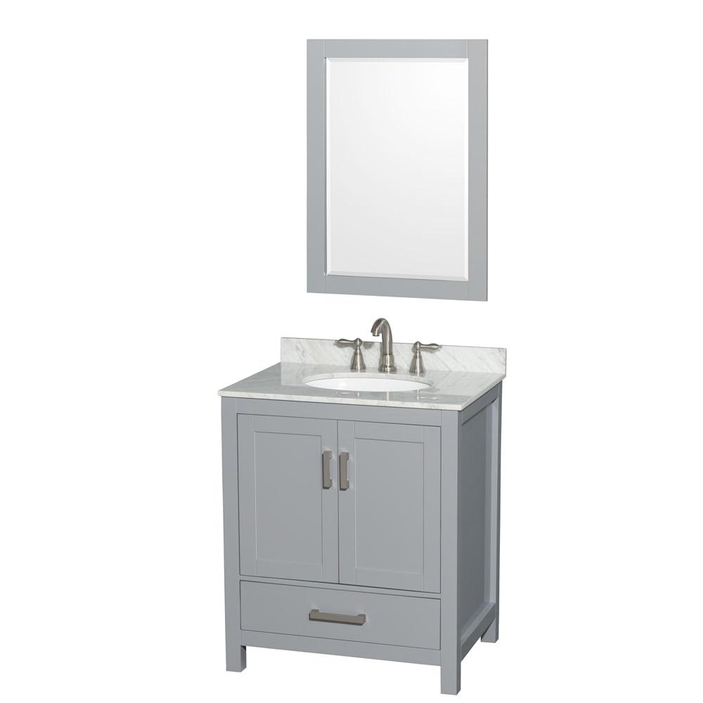 Sheffield Bathroom Vanity with Countertop 30 inch Single Sink 3-hole Faucet Setup