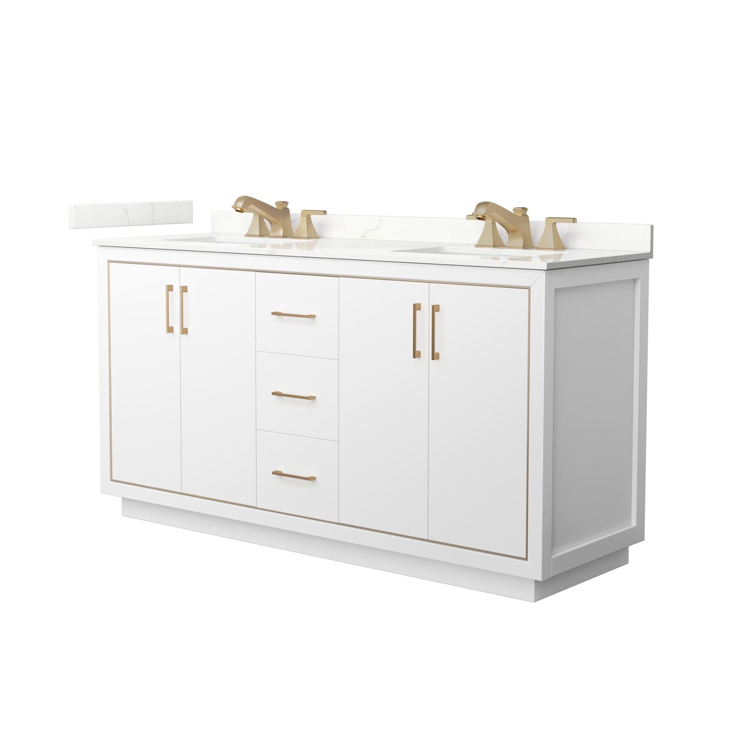 Icon Bathroom Vanity with Countertop 66 inch Double Sink 3-hole Faucet Setup