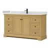 Custom image for Honey Oak with Matte Black Trim / Carrara Cultured Marble / No Mirror