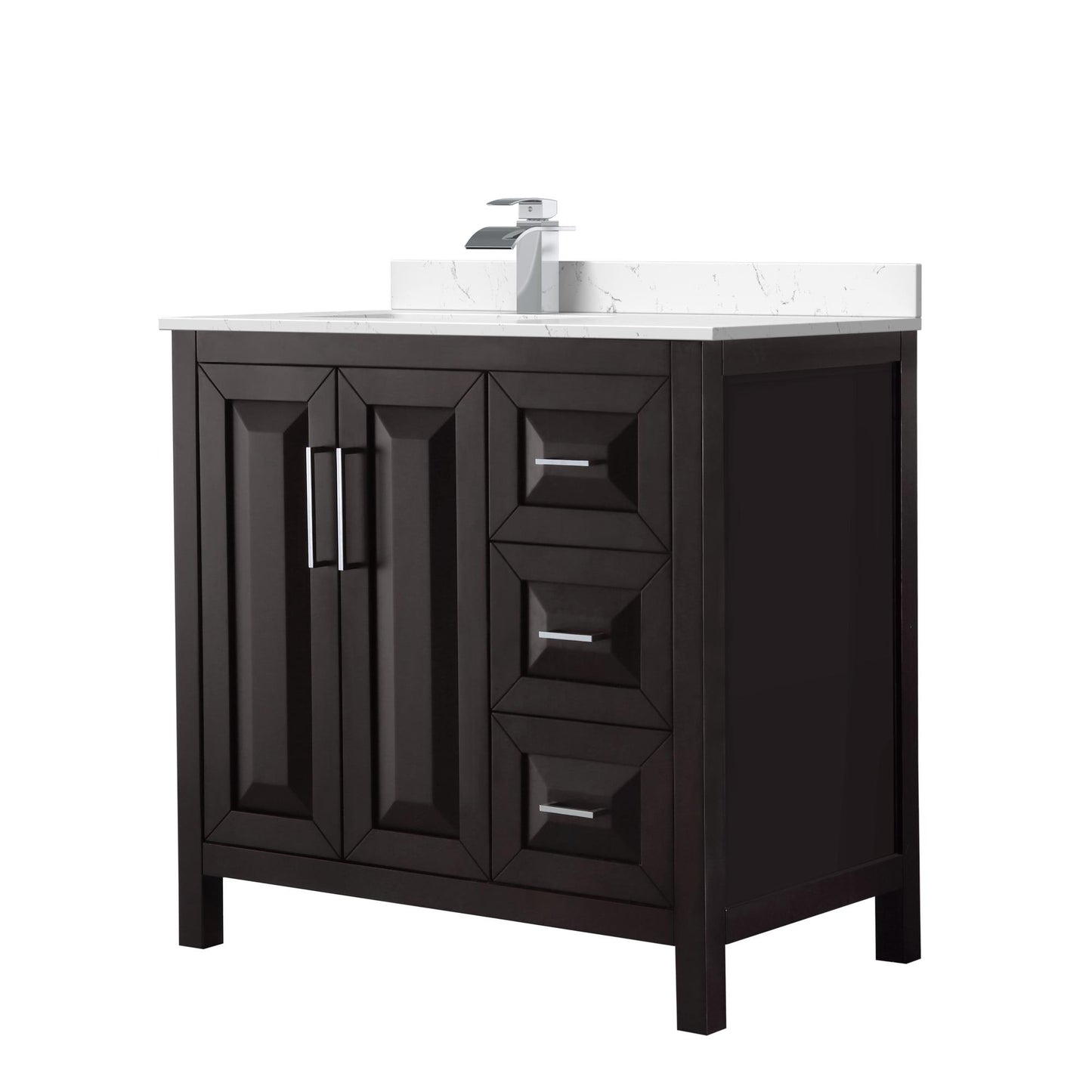 Daria Bathroom Vanity with Countertop 36 inch Single Sink Single hole Faucet Setup