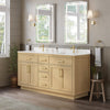 Custom image for Rift Oak with Brushed Gold Trim / White Cultured Marble / No Mirror
