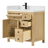 Custom image for Scandinavian Oak with Matte Black Trim / White Quartz / No Mirror