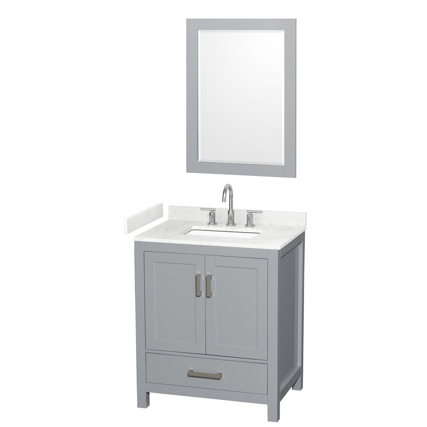 Sheffield Bathroom Vanity with Countertop 30 inch Single Sink 3-hole Faucet Setup