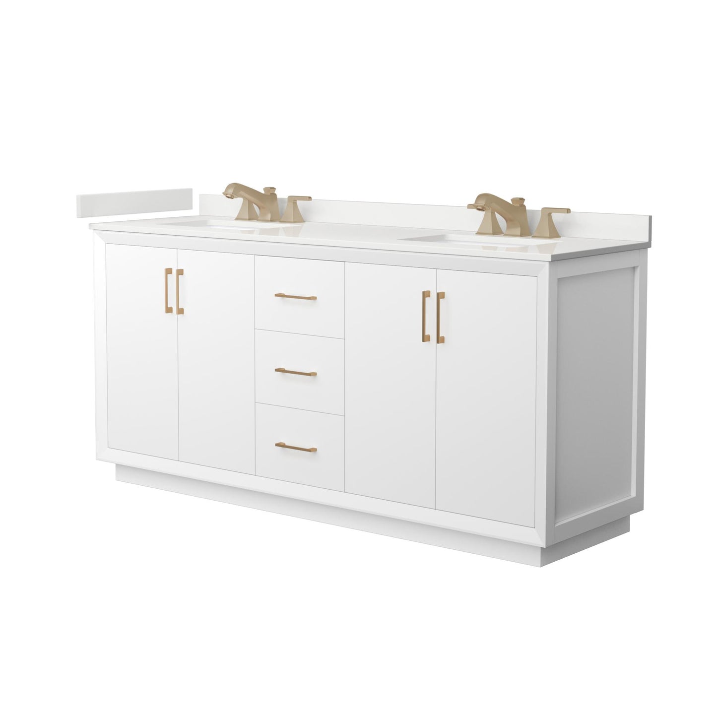 Strada Bathroom Vanity with Countertop 72 inch Double Sink 3-hole Faucet Setup