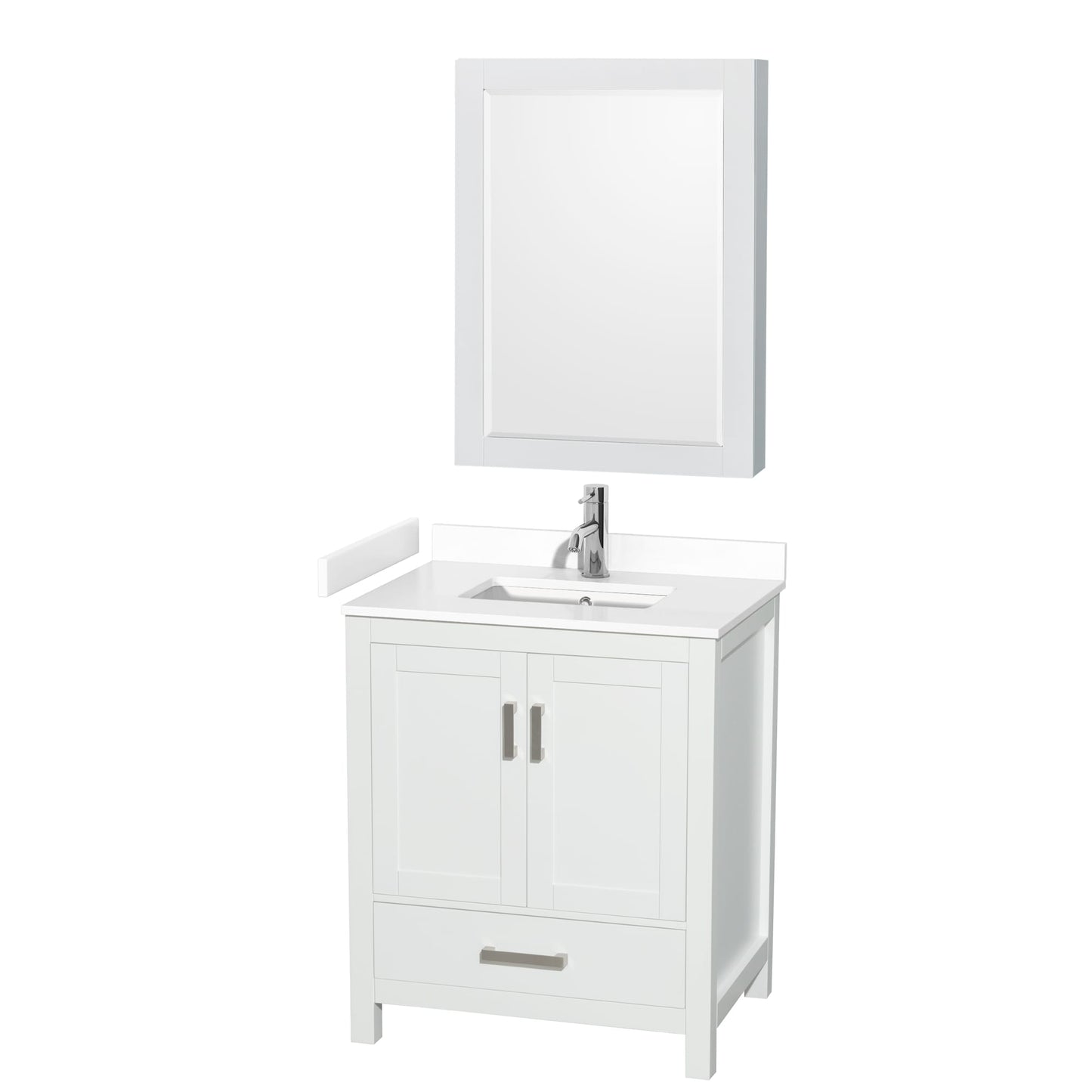 Sheffield Bathroom Vanity with Countertop 30 inch Single Sink Single hole Faucet Setup