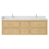 Custom image for Scandinavian Oak with Brushed Nickel Trim / White Quartz / No Mirror