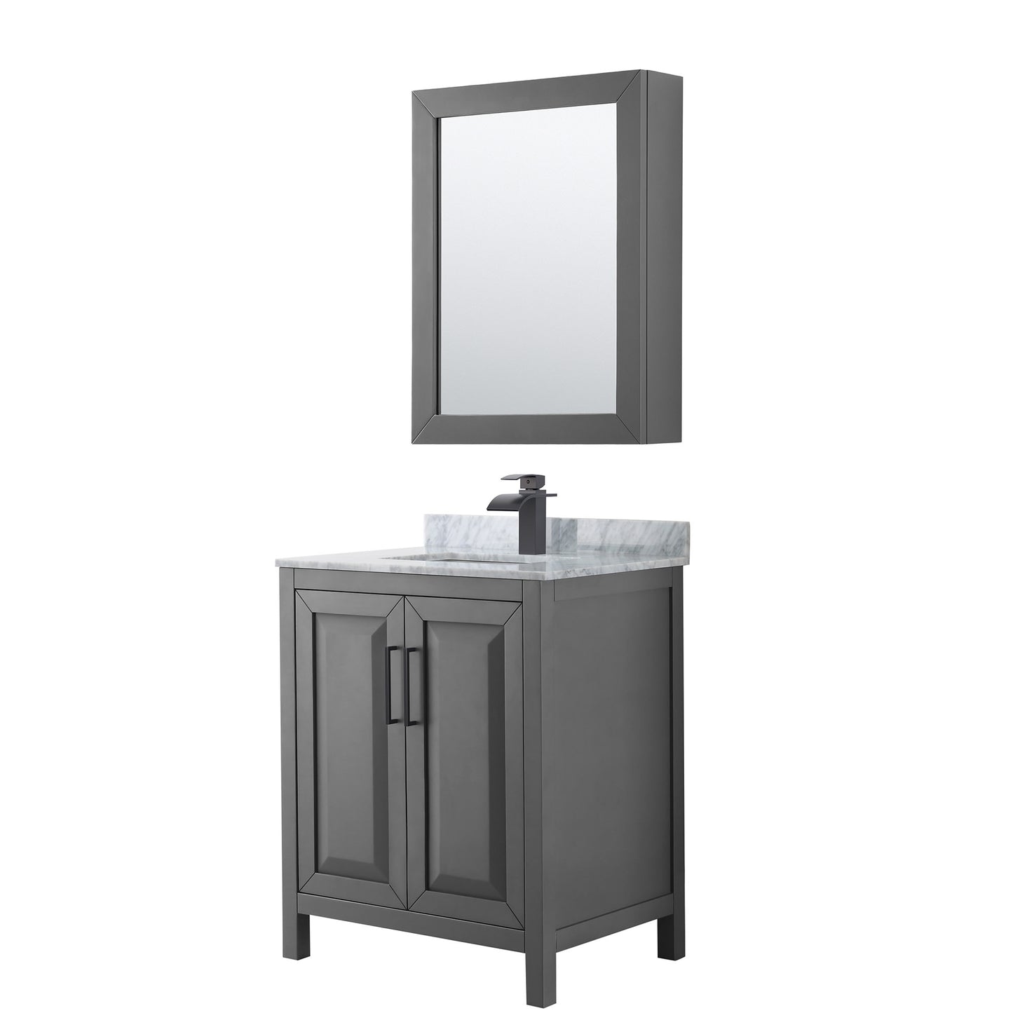 Daria Bathroom Vanity with Countertop 30 inch Single Sink Single hole Faucet Setup