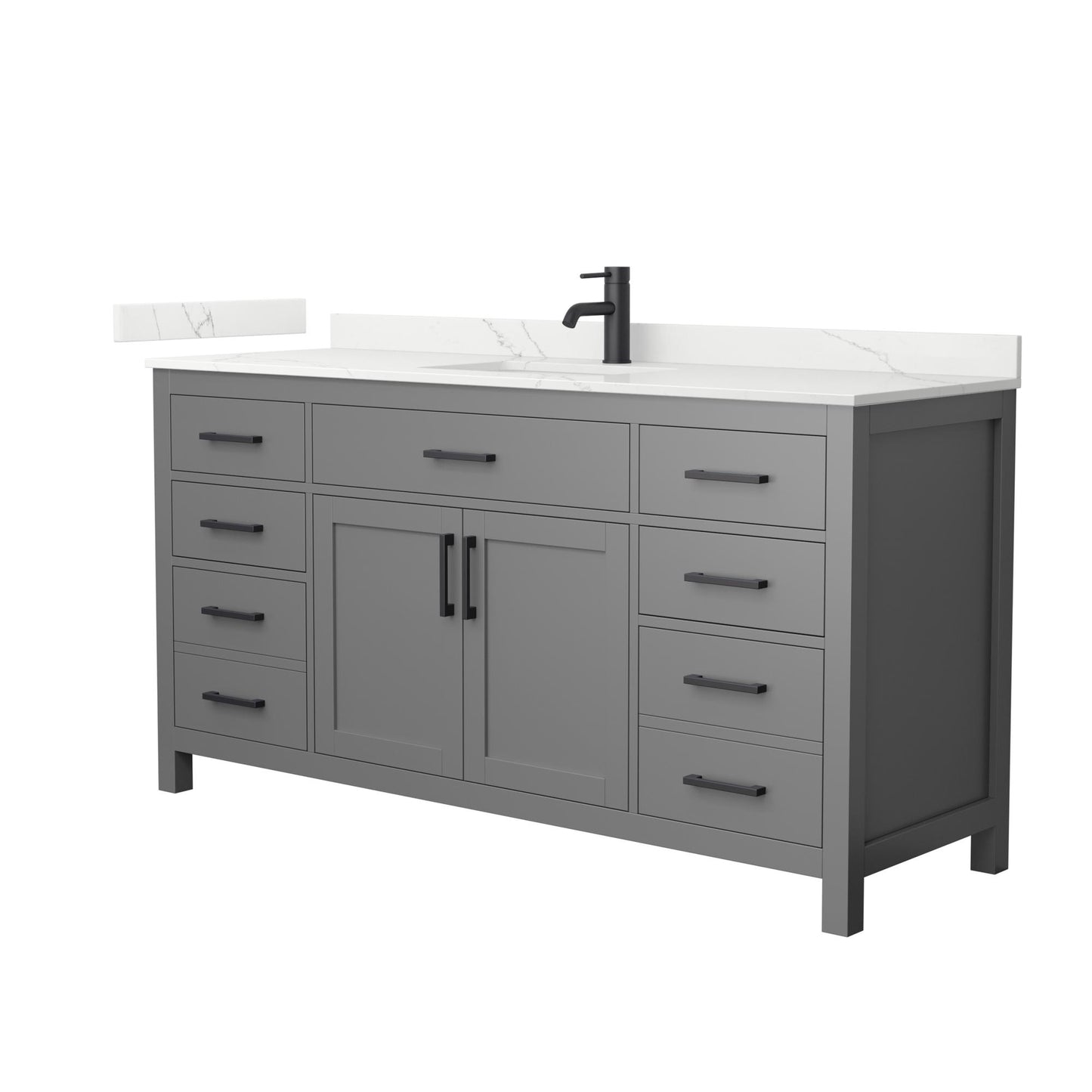 Beckett Bathroom Vanity with Countertop 66 inch Single Sink Single hole Faucet Setup