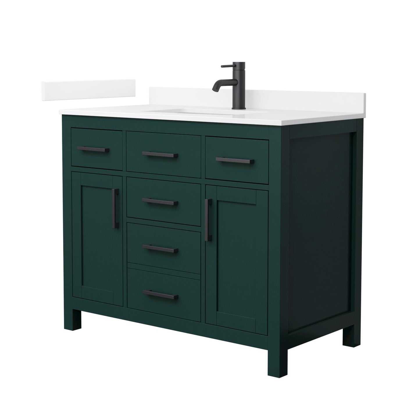 Beckett Bathroom Vanity with Countertop 42 inch Single Sink Single hole Faucet Setup