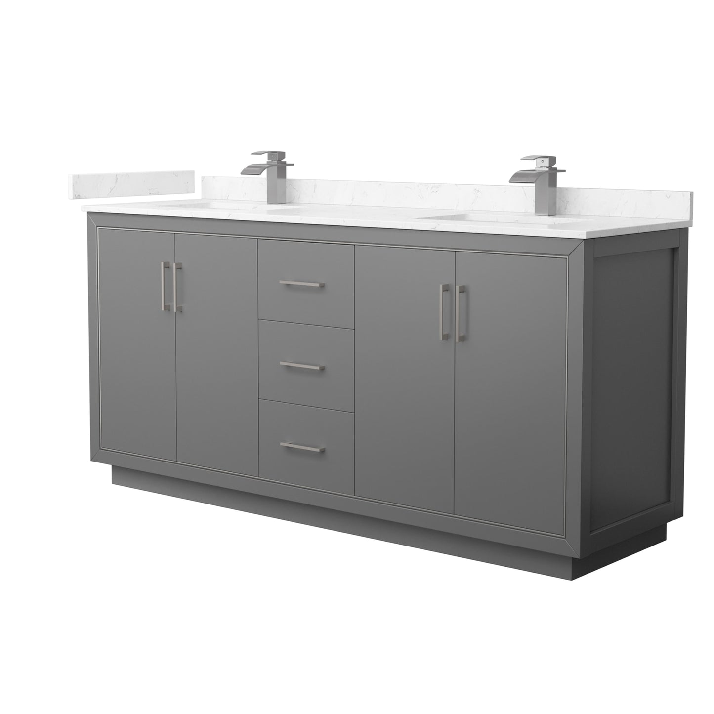 Icon Bathroom Vanity with Countertop 72 inch Double Sink Single hole Faucet Setup