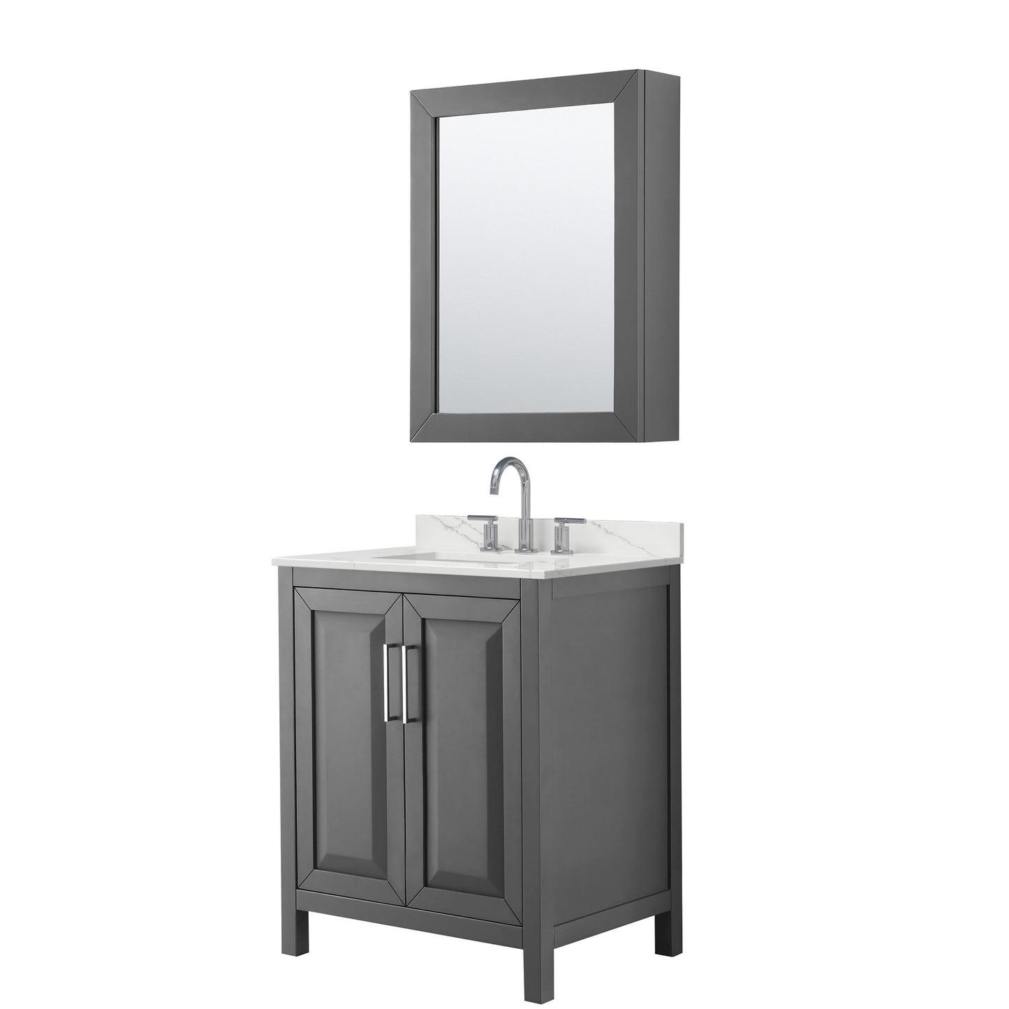 Daria Bathroom Vanity with Countertop 30 inch Single Sink 3-hole Faucet Setup