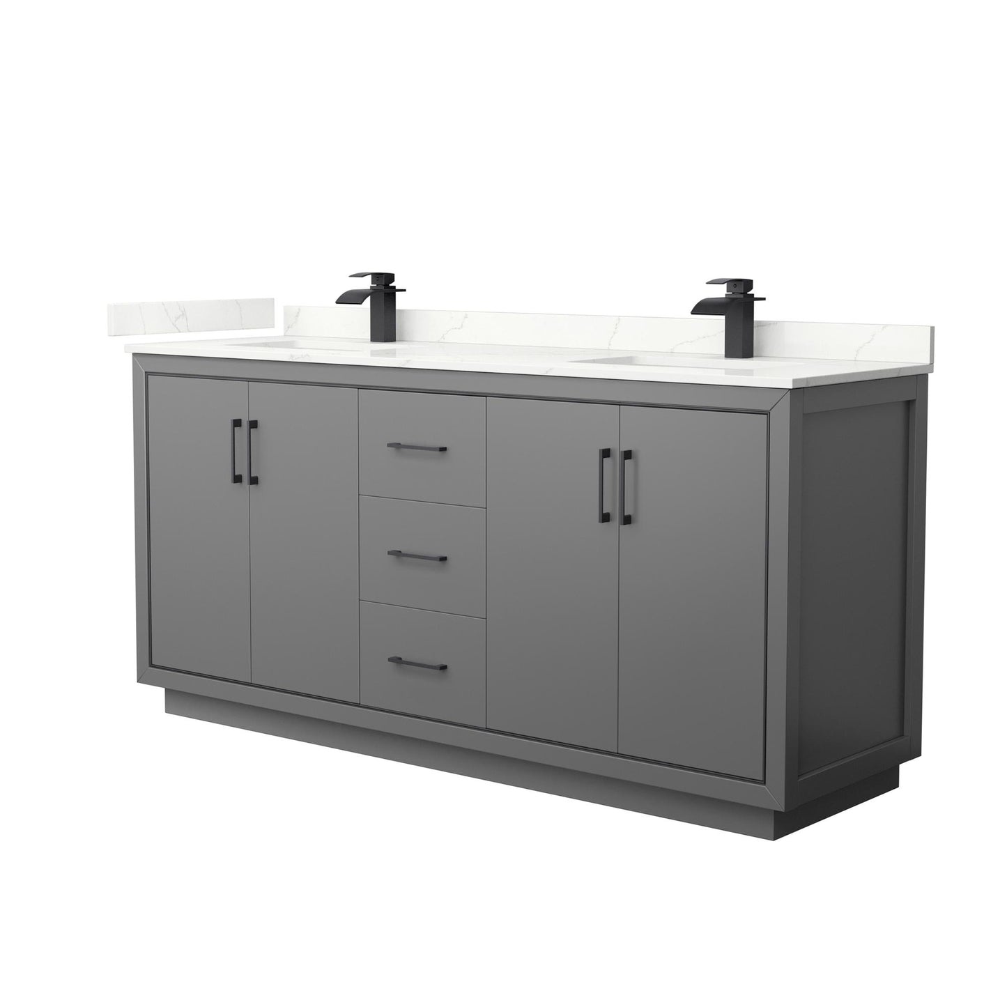Icon Bathroom Vanity with Countertop 72 inch Double Sink Single hole Faucet Setup