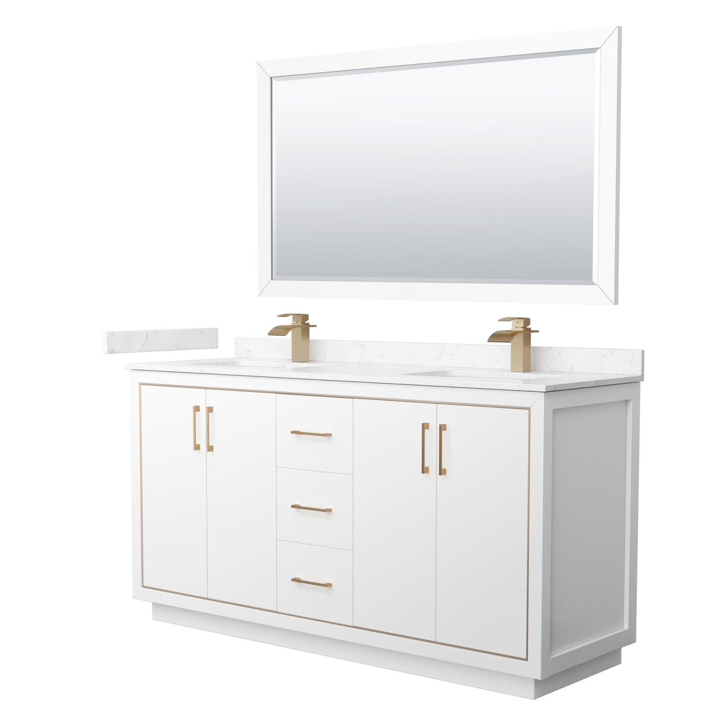 Icon Bathroom Vanity with Countertop 66 inch Double Sink Single hole Faucet Setup