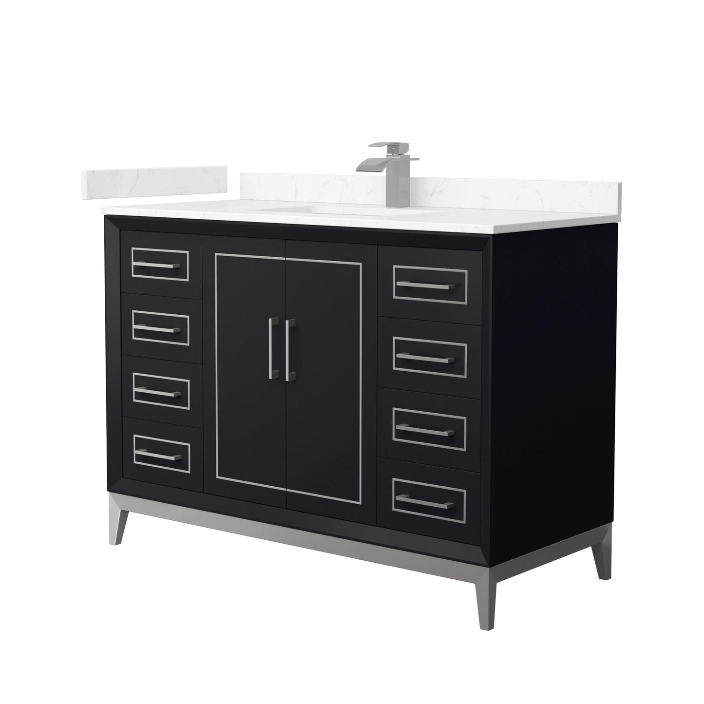 Marlena Bathroom Vanity with Countertop 48 inch Single Sink Single hole Faucet Setup