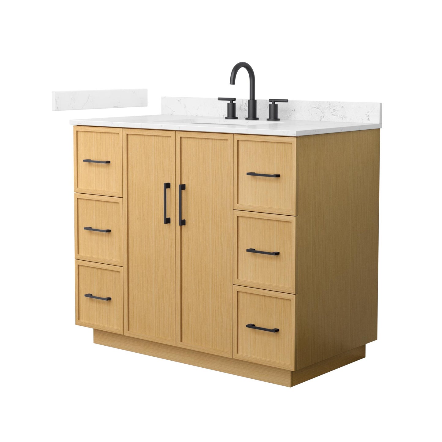 Elan TK Bathroom Vanity with Countertop 42 inch Single Sink 3-hole Faucet Setup