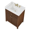 Custom image for Dark Walnut with Brushed Gold Trim / White Quartz / No Mirror