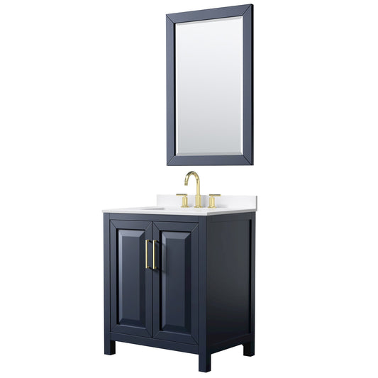 Daria Bathroom Vanity with Countertop 30 inch Single Sink 3-hole Faucet Setup