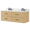 Custom image for Scandinavian Oak with Matte Black Trim / White Quartz / No Mirror