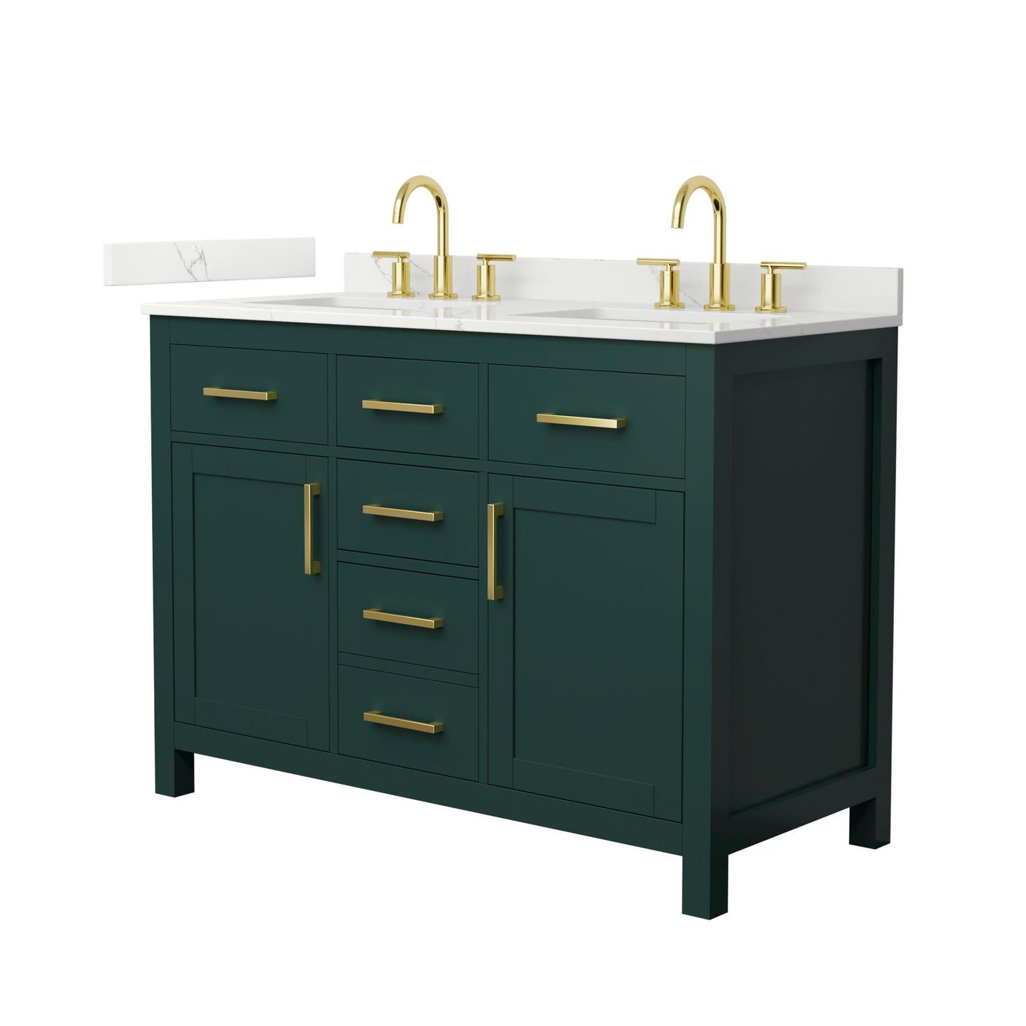 Beckett Bathroom Vanity with Countertop 48 inch Double Sink 3-hole Faucet Setup