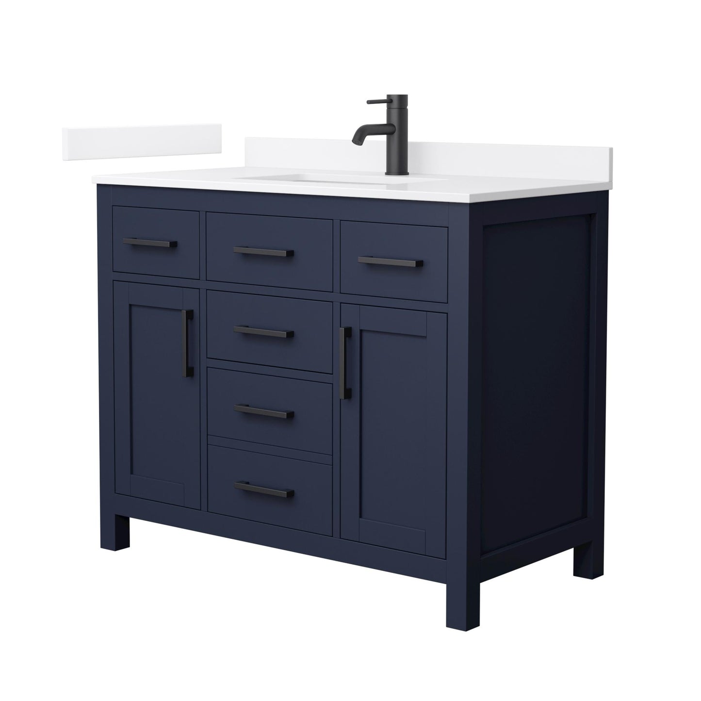 Beckett Bathroom Vanity with Countertop 42 inch Single Sink Single hole Faucet Setup