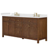 Custom image for Dark Walnut with Brushed Gold Trim / Giotto Quartz / No Mirror