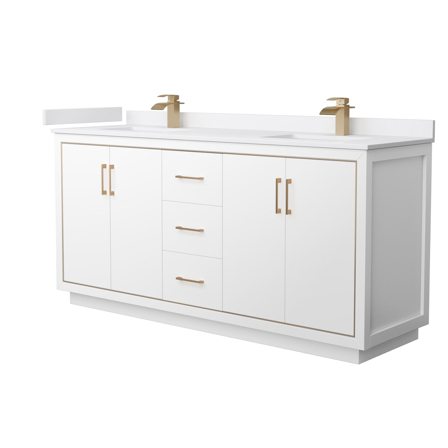 Icon Bathroom Vanity with Countertop 72 inch Double Sink Single hole Faucet Setup