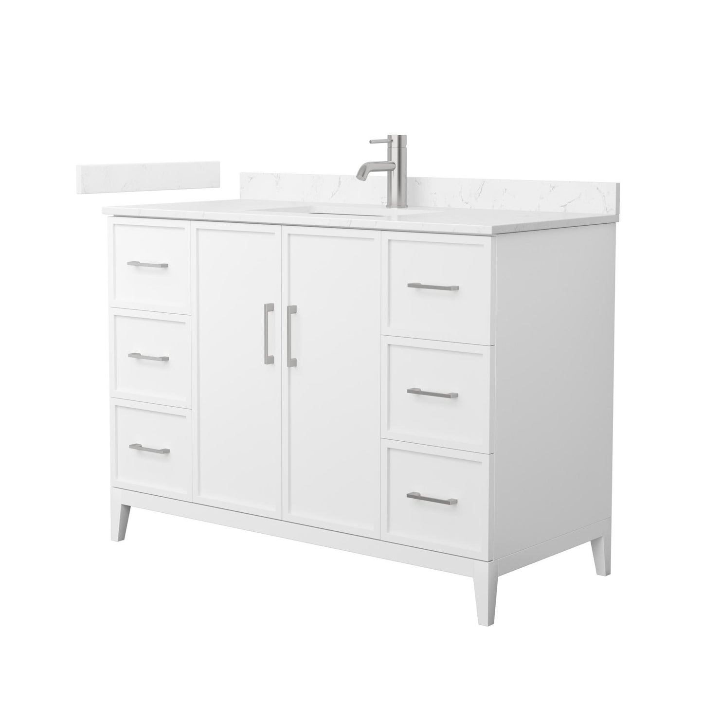 Elan Bathroom Vanity with Countertop 48 inch Single Sink Single hole Faucet Setup