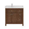 Custom image for Dark Walnut with Brushed Nickel Trim / Carrara Cultured Marble / No Mirror