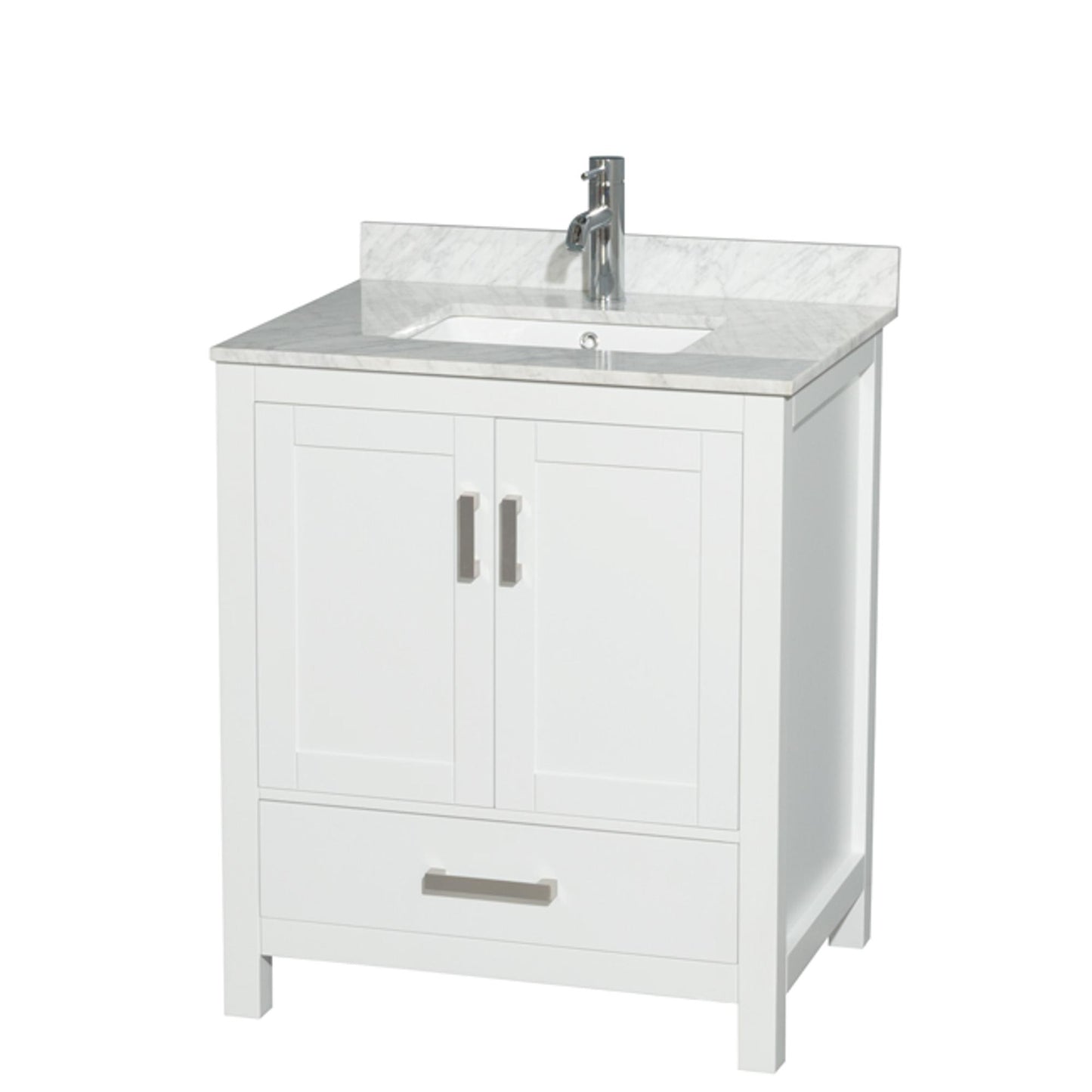 Sheffield Bathroom Vanity with Countertop 30 inch Single Sink Single hole Faucet Setup