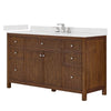 Custom image for Dark Walnut with Brushed Nickel Trim / Carrara Cultured Marble / No Mirror