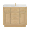 Custom image for Rift Oak with Brushed Gold Trim / Giotto Quartz / No Mirror