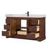 Custom image for Dark Walnut with Matte Black Trim / Carrara Cultured Marble / No Mirror