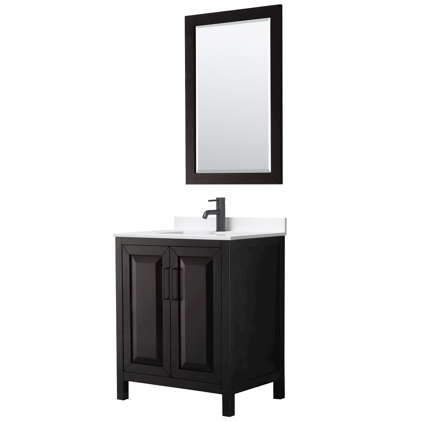 Daria Bathroom Vanity with Countertop 30 inch Single Sink Single hole Faucet Setup